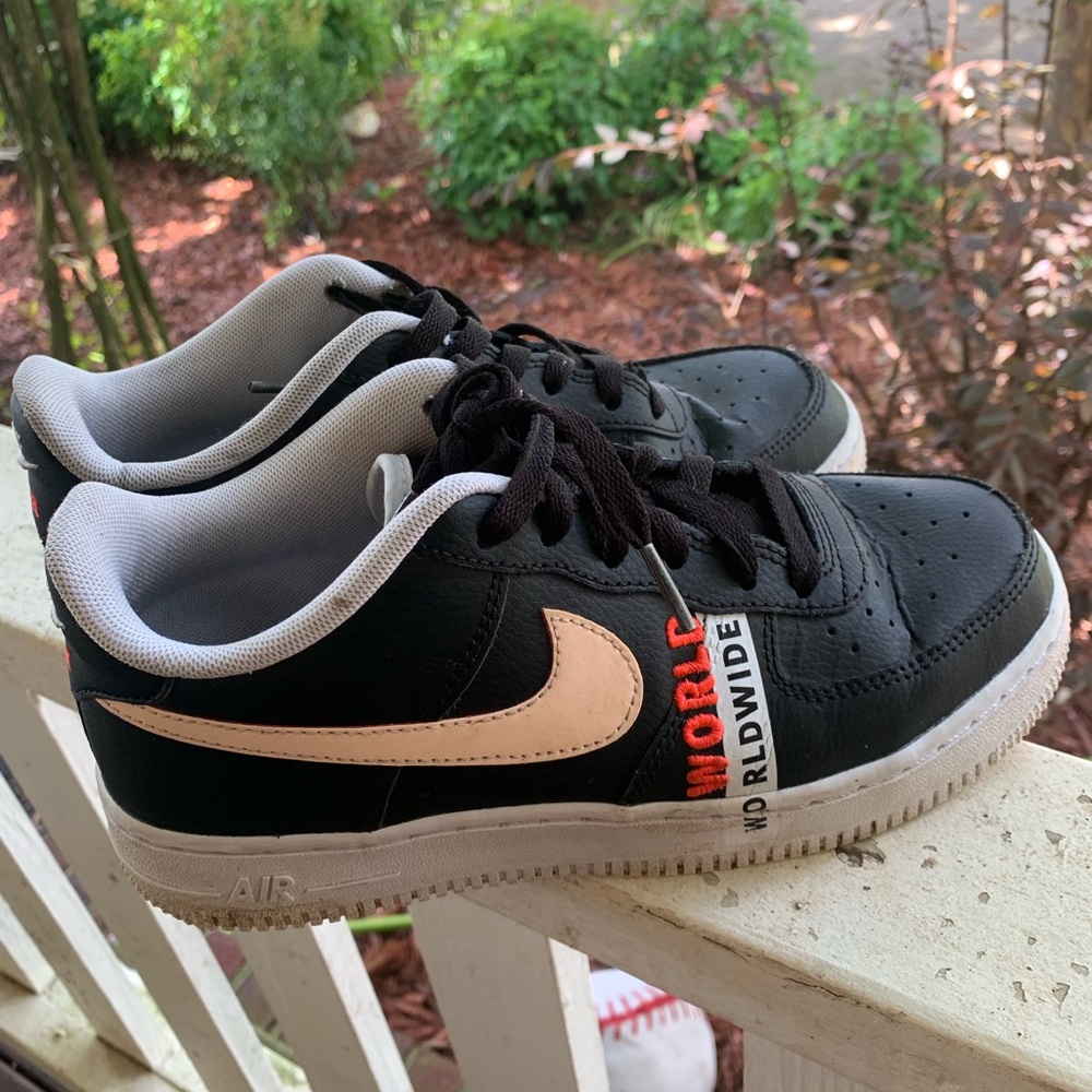 Nike Air Force 1 Low Black with Crimson Highlights